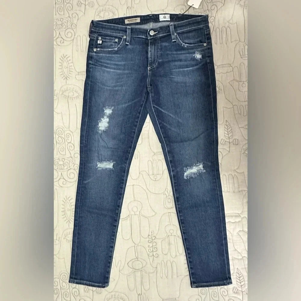 NWT AG Adriano Goldschied 30 The Legging Ankle Super Skinny Ankle Distressed